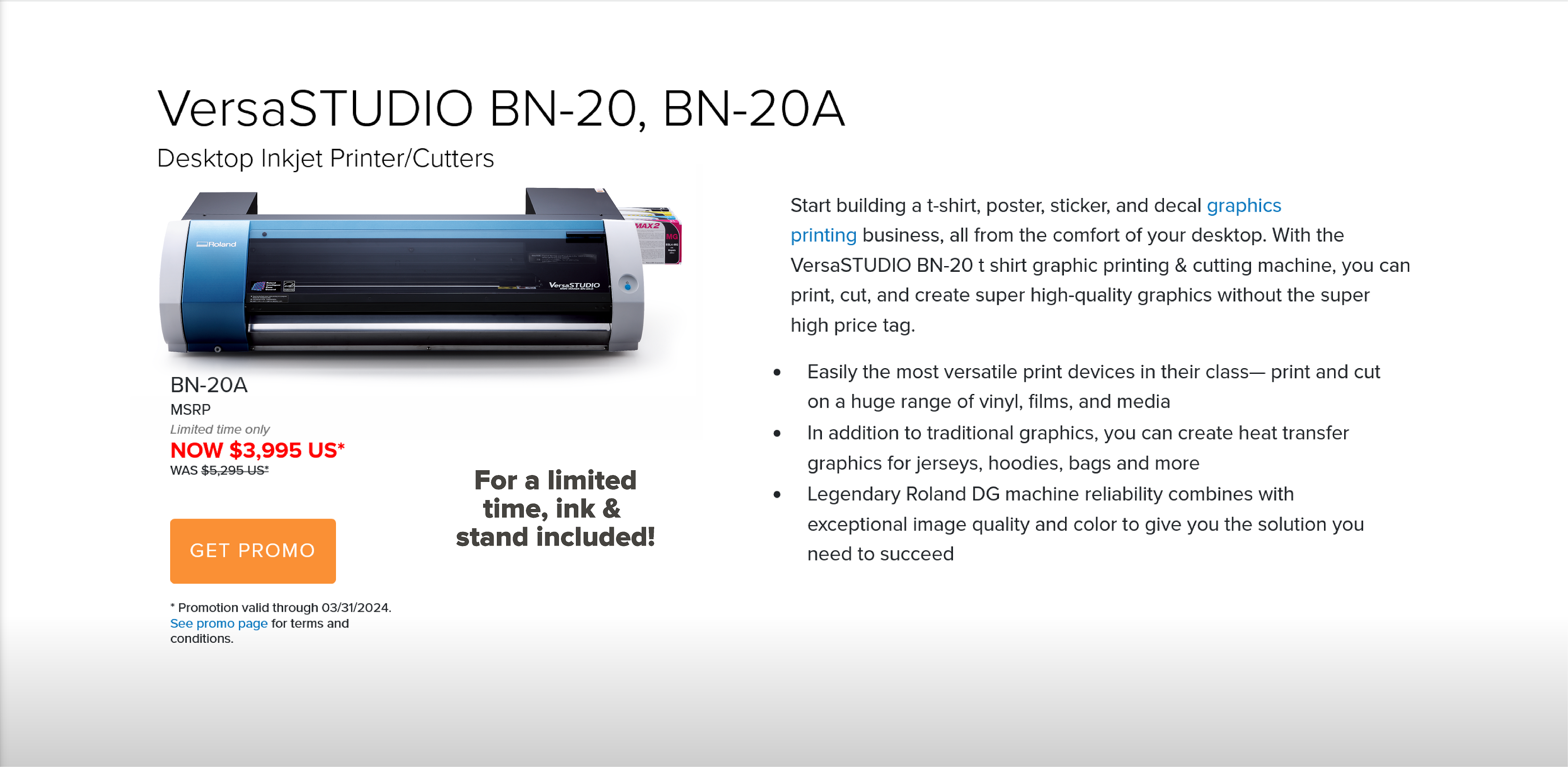 VersaStudio 20-inch BN-20 Series Desktop Inkjet Printer_Cutter